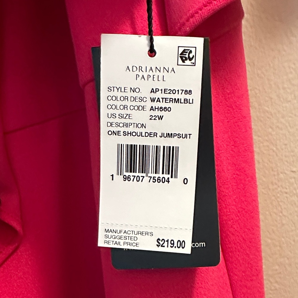Adrianna Papell Pink One-Shoulder Jumpsuit - Picture 3 of 5